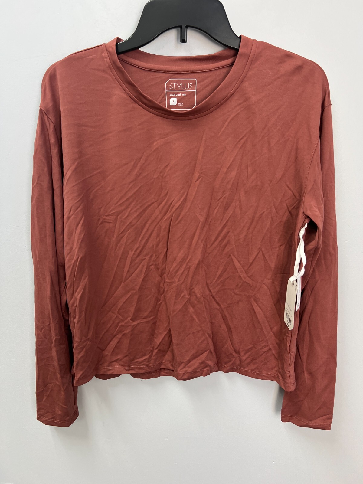 Stylus Brick Red Sand Wash Long Sleeve T-Shirt Women’s Size Small