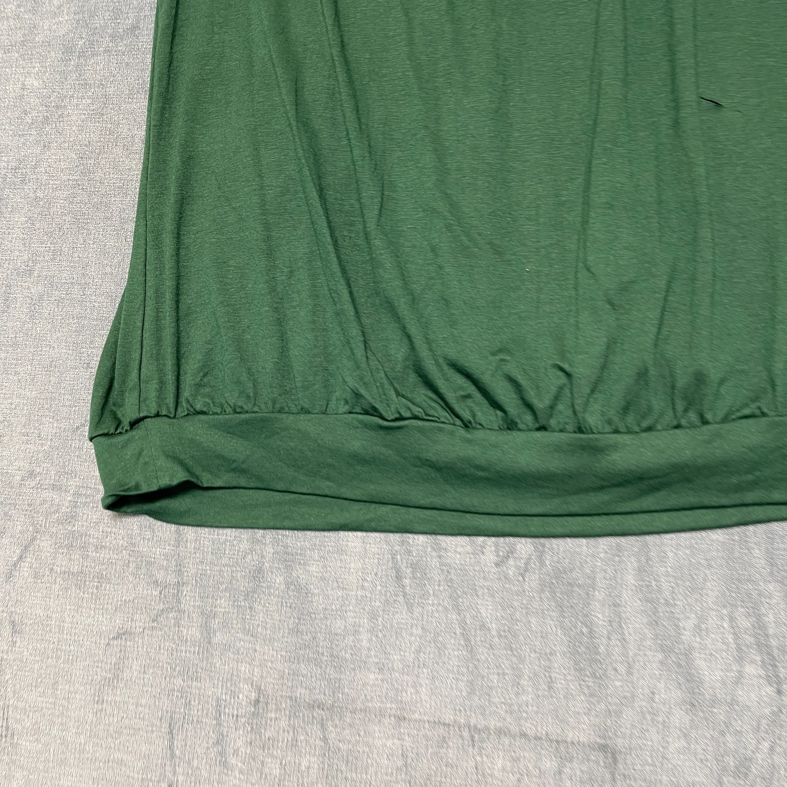 Dokotoo Blouse Top Womens XL Dark Green Summer Wear Pleated V-Neck Shirred Hem