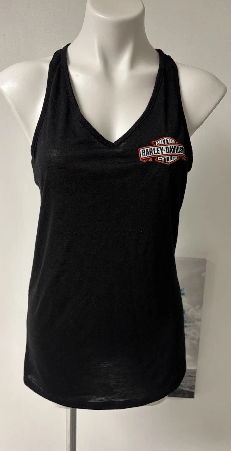 harley davidson Crossed back Tank Top Tags Says L But Fits M See Pics For Measur
