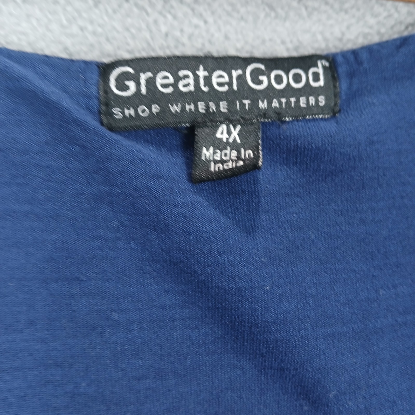 GreaterGood Tunic Top Womens 4X Blue Stella Ombre Pleated Embellished Beaded