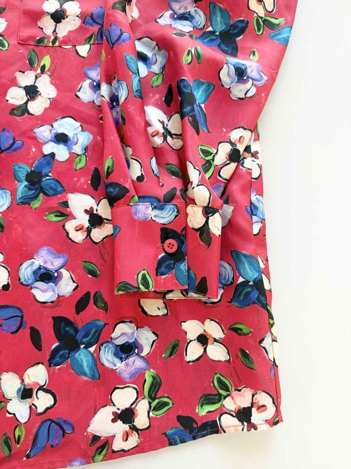 ESCADA Resort 2019 Floral Silk Blouse Oversized Women’s Sz 36 US 4-6 New