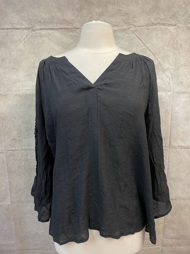 Unique Spectrum Women’s Black Blouse Long Sleeve Size XL