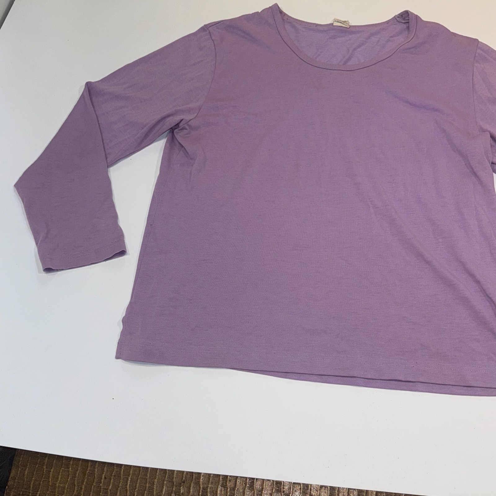 Womens JAPAN T Shirt L Purple Cotton Blend Long Sleeve Regular Fit