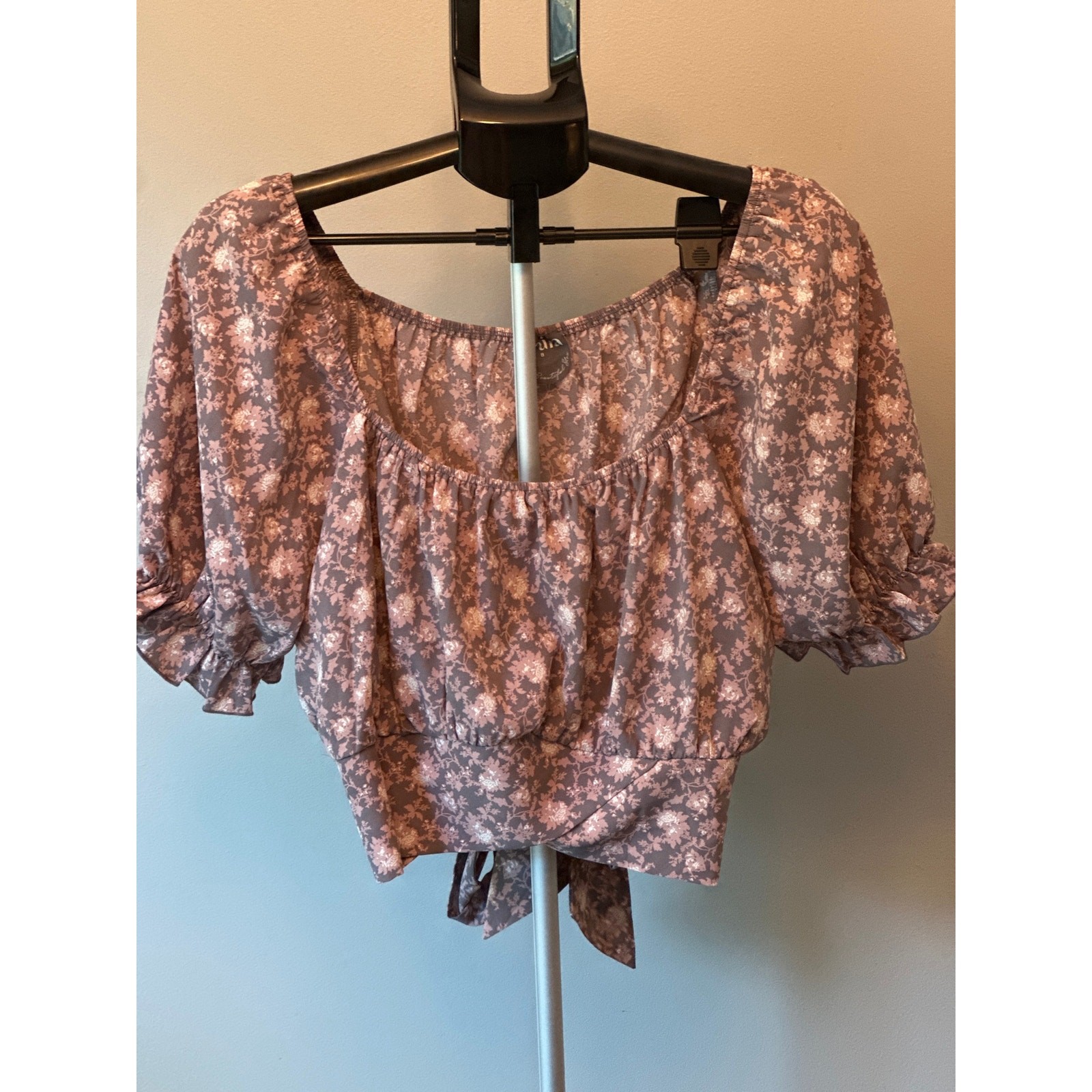 Arula Floral Smocked Babydoll V-Neck Top Pink Multi Size XXL Plus Size