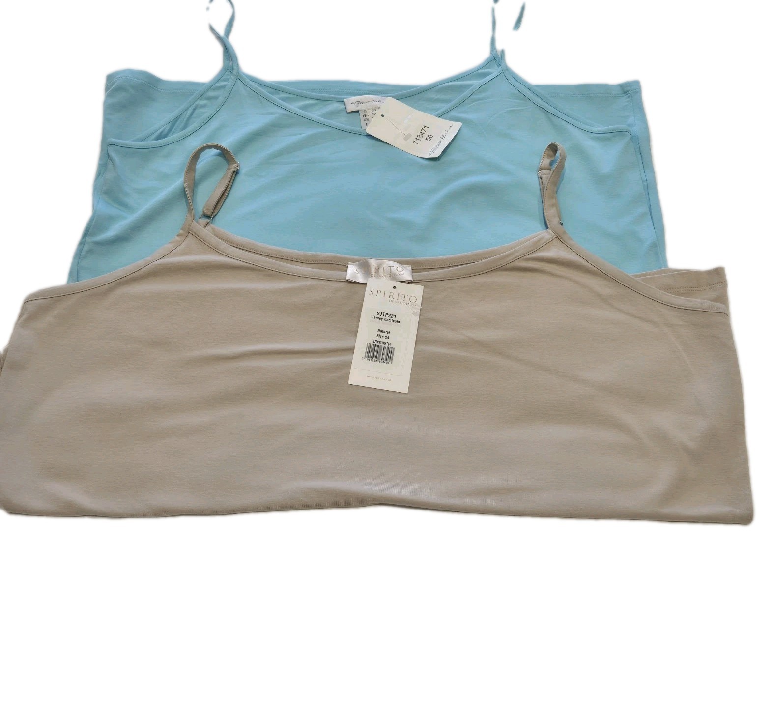 Peter Hahn & Spirito X2 Vest Top Uk24 Turquoise Beige Bnwt Holiday Cruise