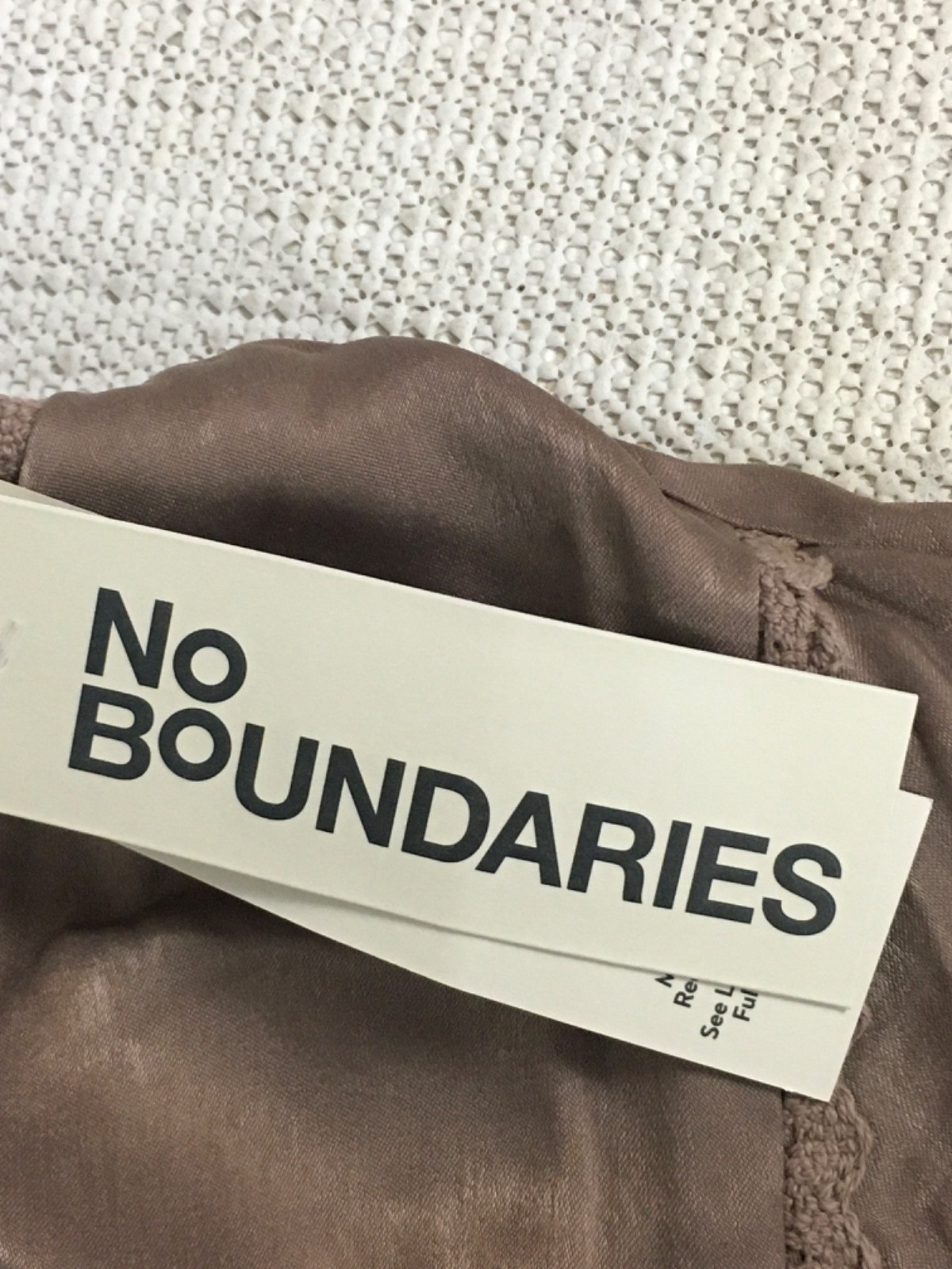 No Boundaries Camisole Top Women Size XS 0 to 2 Light Brown V neck Bow Adj Strap