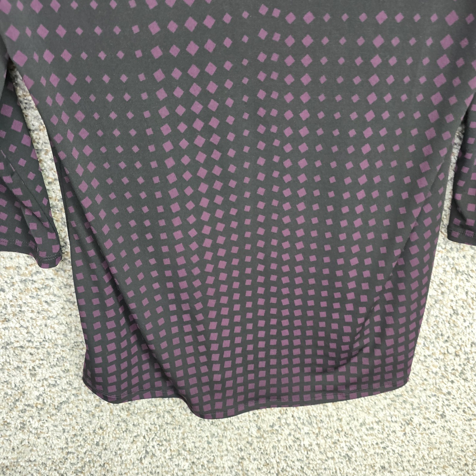 Chicos Easywear Top Womens 0 US Small Purple V Neck Stretch Polka Dot Blouse