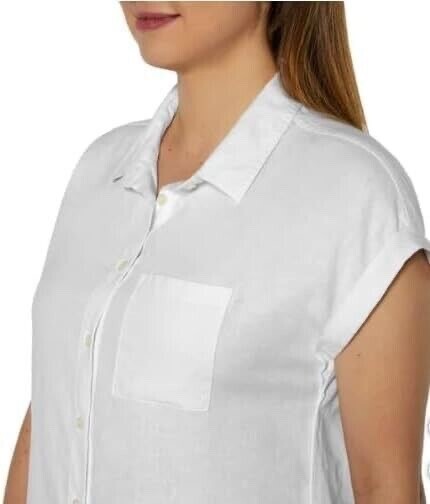 Orvis Women’s Short Sleeve Linen Blend Shirt, White, Size XL*