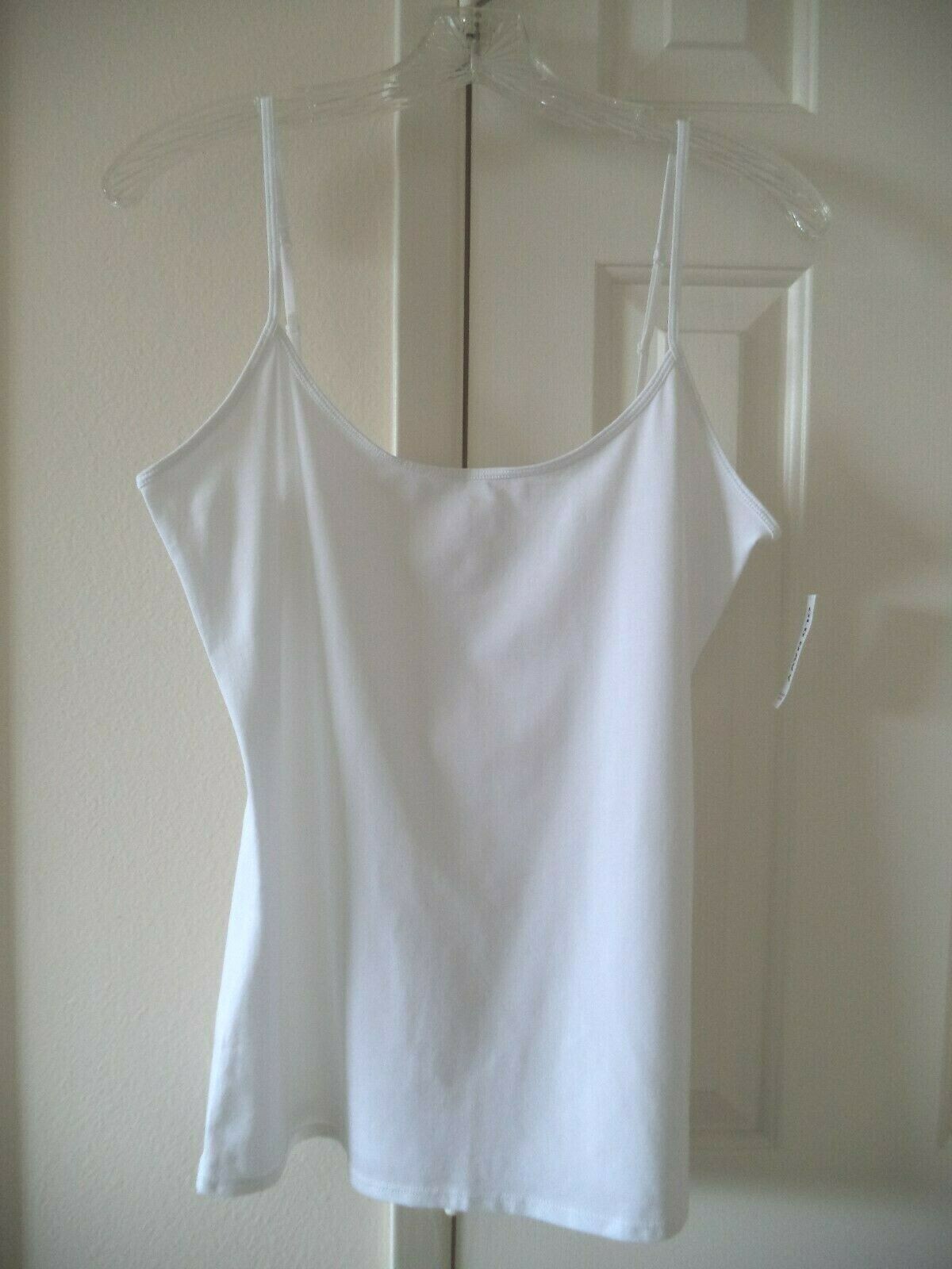 Old Navy White Fitted Cotton Tank Top Cami 12 14 2X S M L XL XXL Reg & Tunic