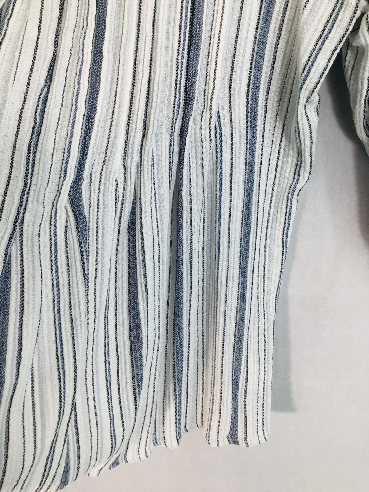 a.n.a. Striped Peasant Blouse Women’s L Boho Cottage core Cotton Baby doll Top