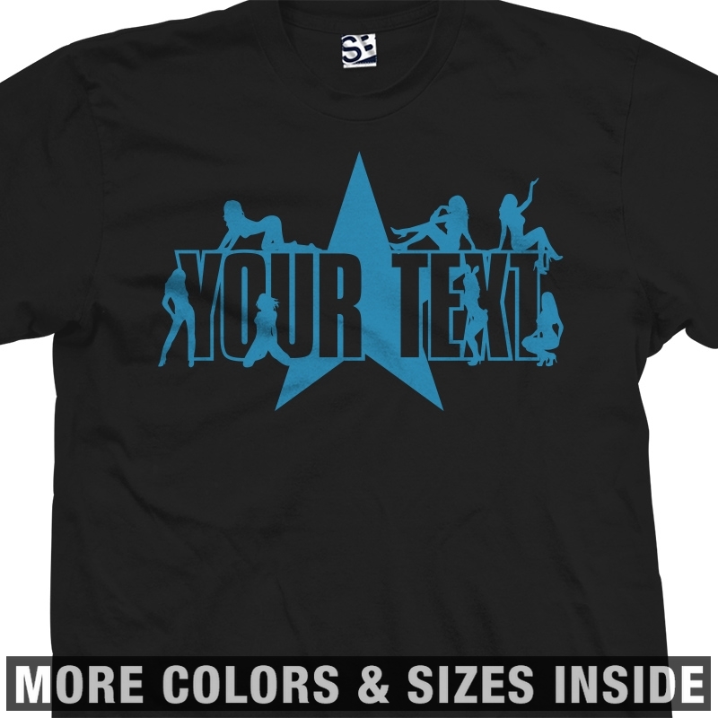 Custom Stripper Star T-Shirt | Pole Dancer Personalize Girls Porn Logo Design