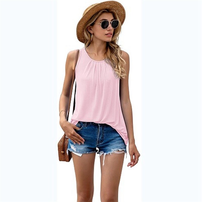 Tank Top Sleeveless Loose Womens Vest Tops Ladies Summer Holiday Fit Camisole