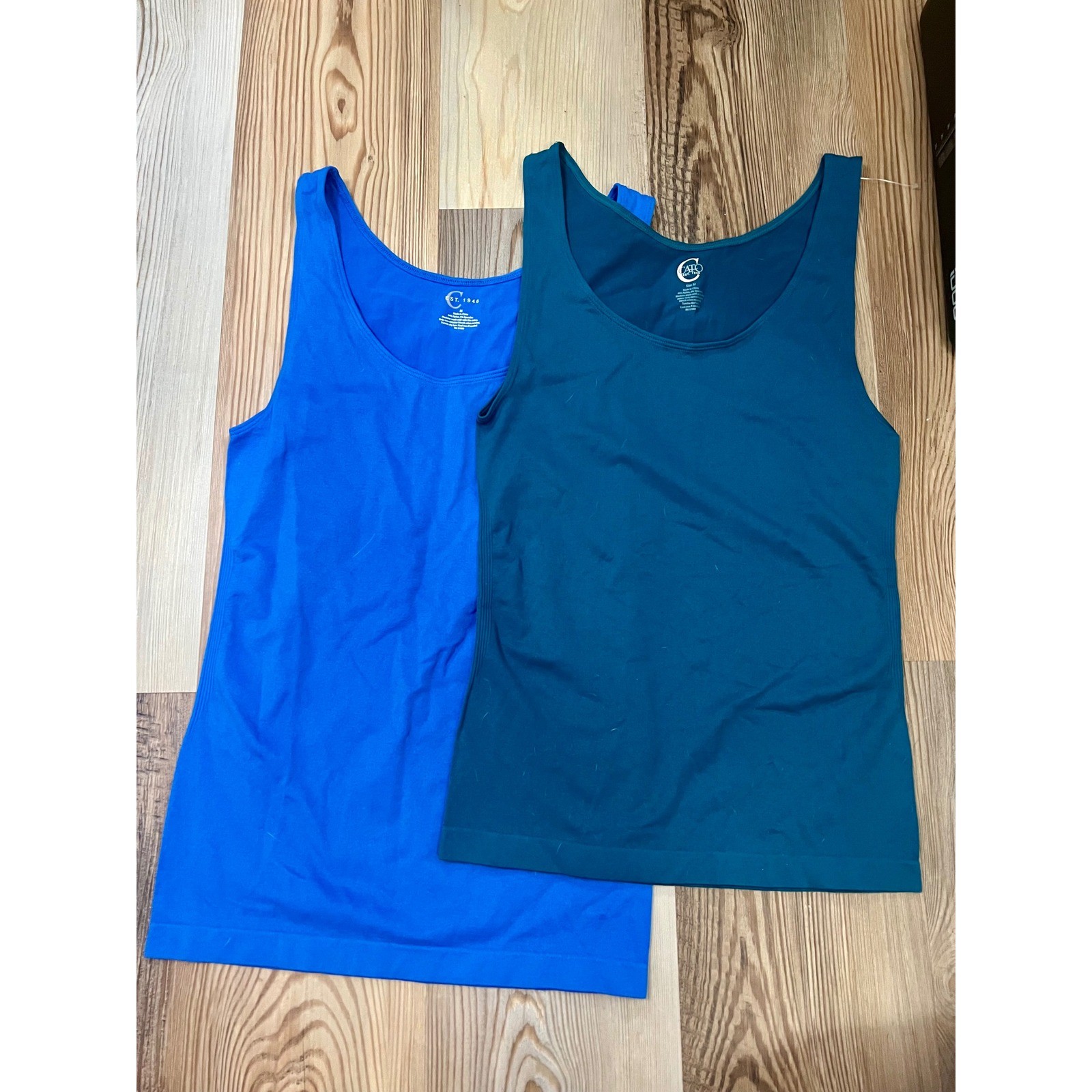 Cato Womens Seamless Tank Top Bundle Set of 2 Royal Blue and Teal Size Medium