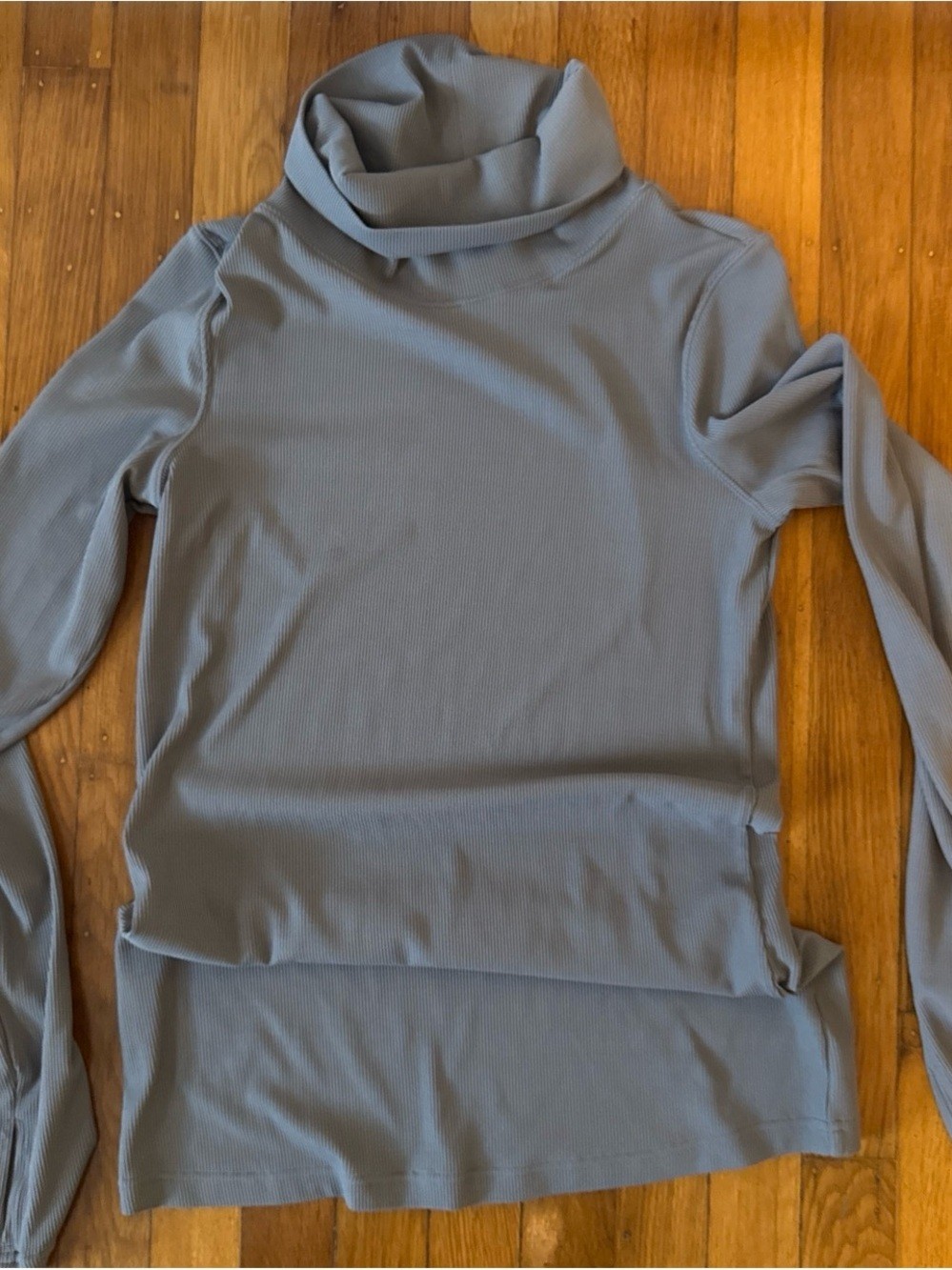 FP Movement by Free People Gray Long-Sleeve Ribbed Turtleneck Bodysuit