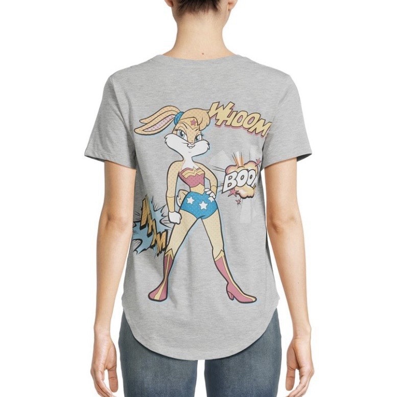Warner Bros. Bugs Bunny and Lola Women’s Mash Up Graphic Tee with Short Sleeves