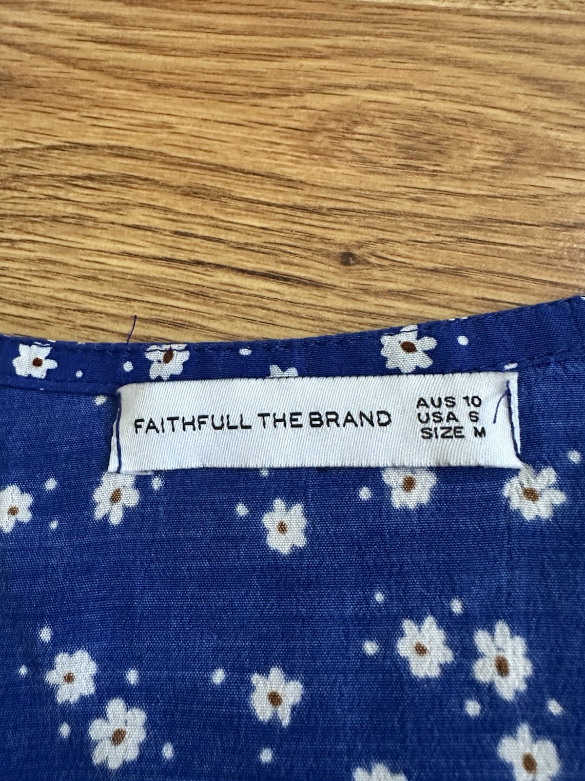 Faithfull the Brand Blue White Floral First Light Betina Top US 6