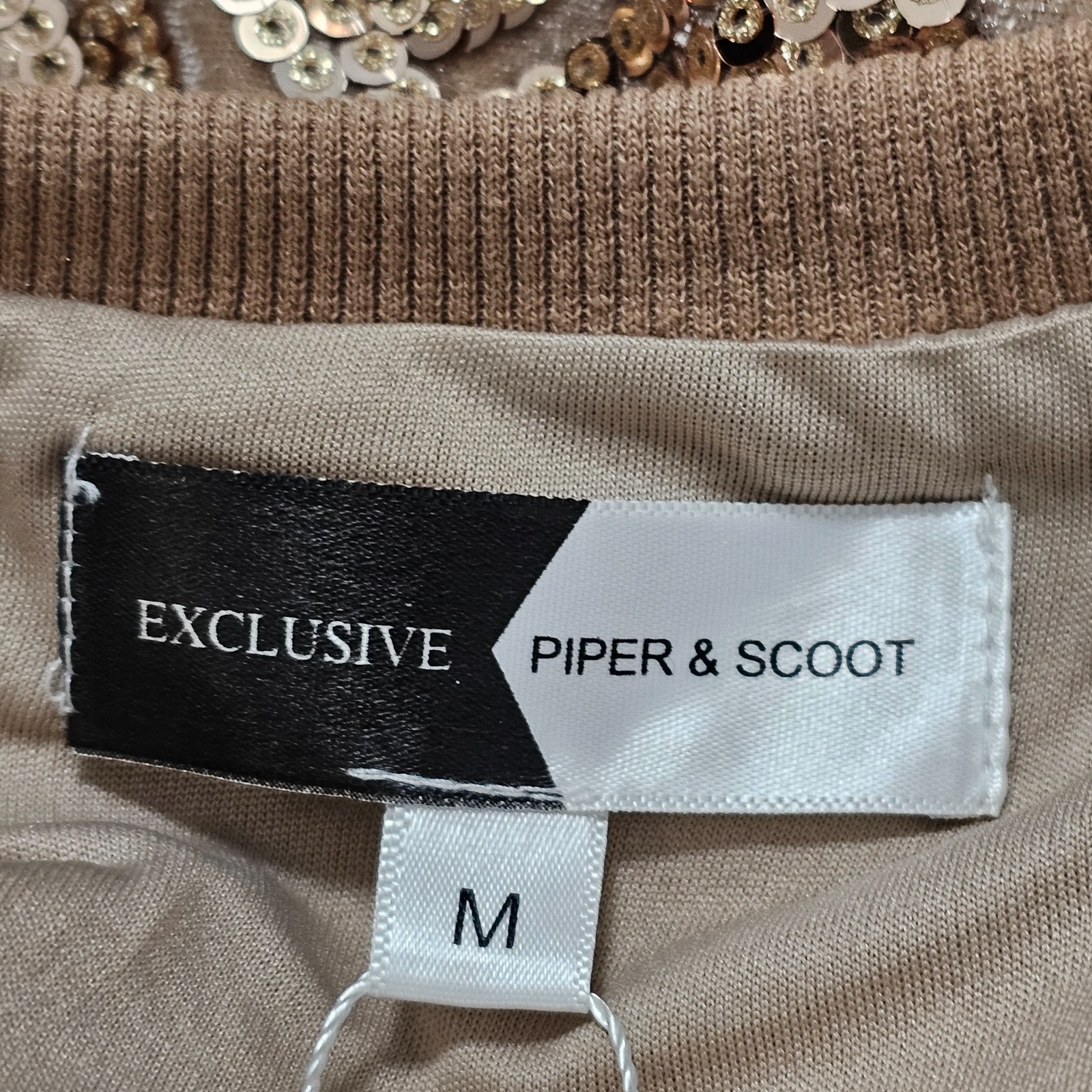 New Piper Scoot Womens Pullover Top Gold Sequins Lined Polyester TPE Medium