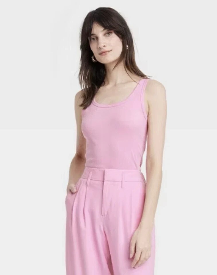 A New Day Slim Fit Tank Top Pink Size Small