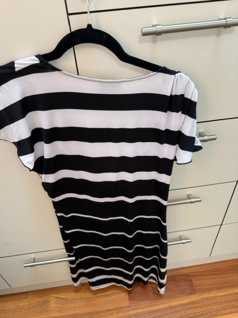 Kinder Aggugini for Macy’s Women Black White Striped Cowl Neck Dress Size M