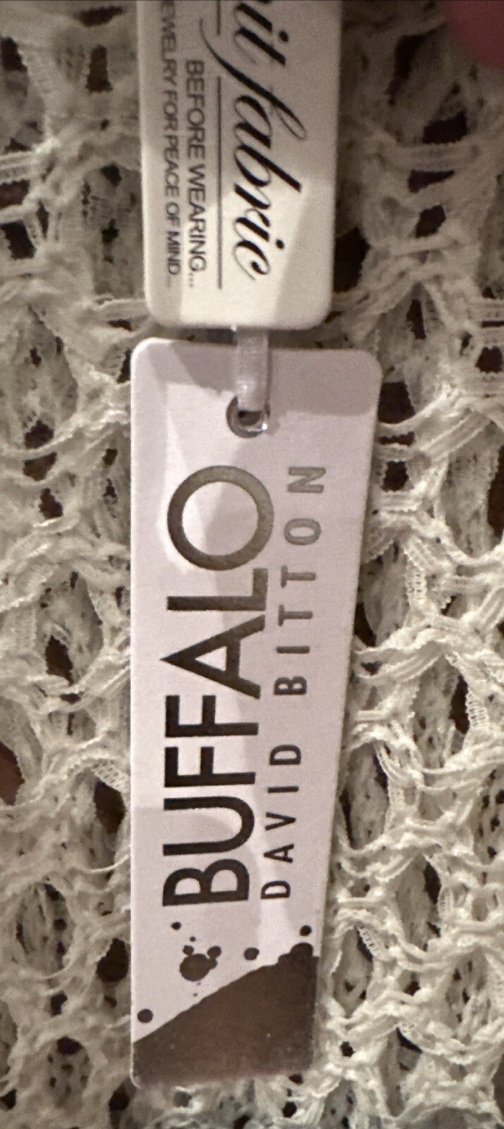 BUFFALO DAVID BITTON Crochet Tank Top White/Black Open Knit Women’s Small New