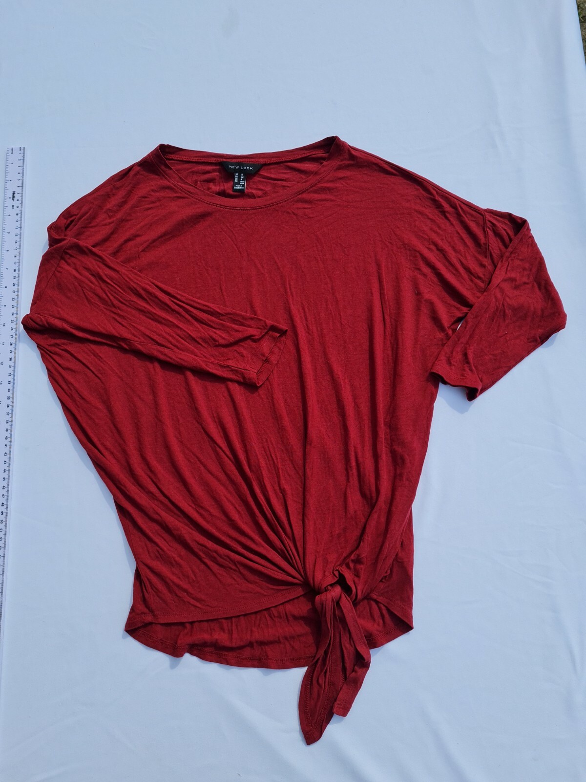 Ladies Top New Look Size 8 Tshirt Red N.o 1172