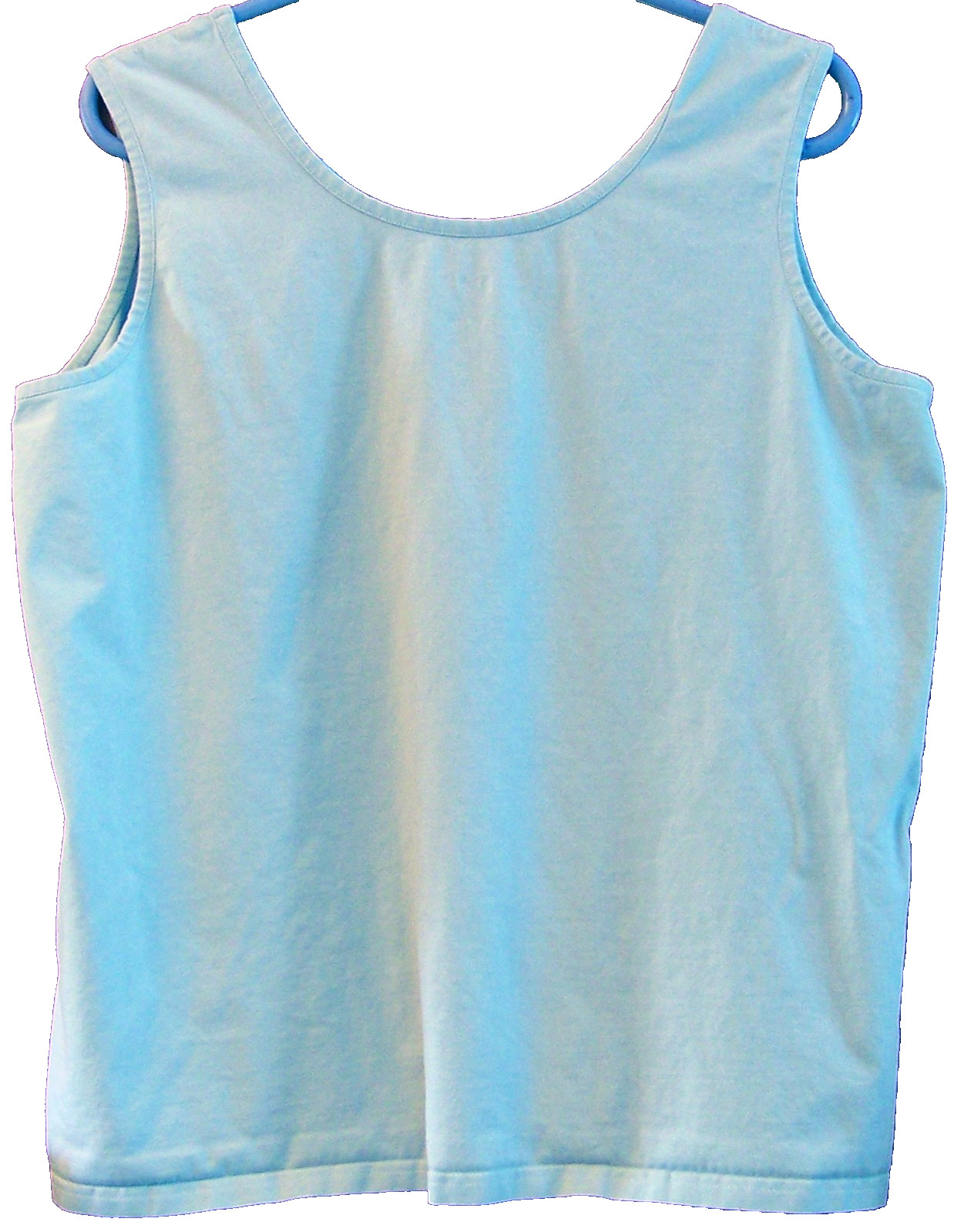 Womens Size X Large Pale Sky Blue Color Tank Top Pullover 95% Cotton 5% Spandex