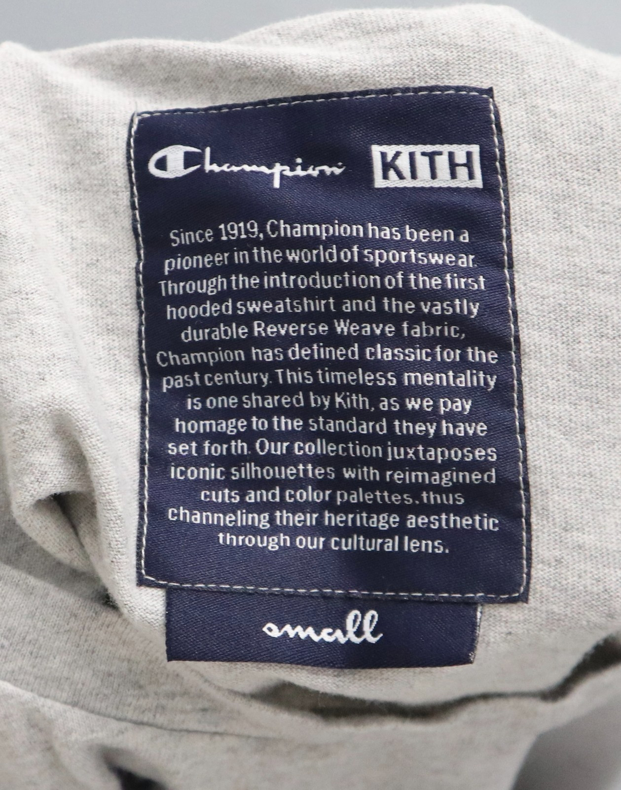 KITH x Champion Reverse Weave Logo Cropped T-Shirt Gray Logo Women’s S Limited