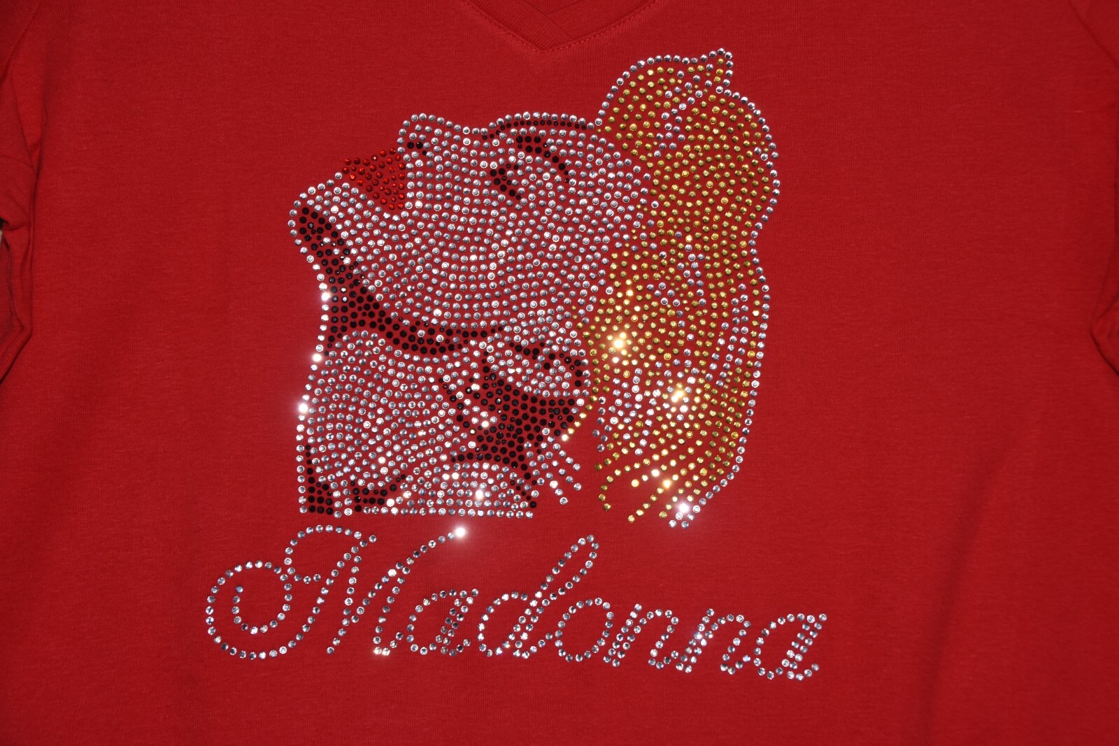 Madonna rhinestone bling shirt or tank XS S M L XL XXL 1X 2X 3X 4X 5X