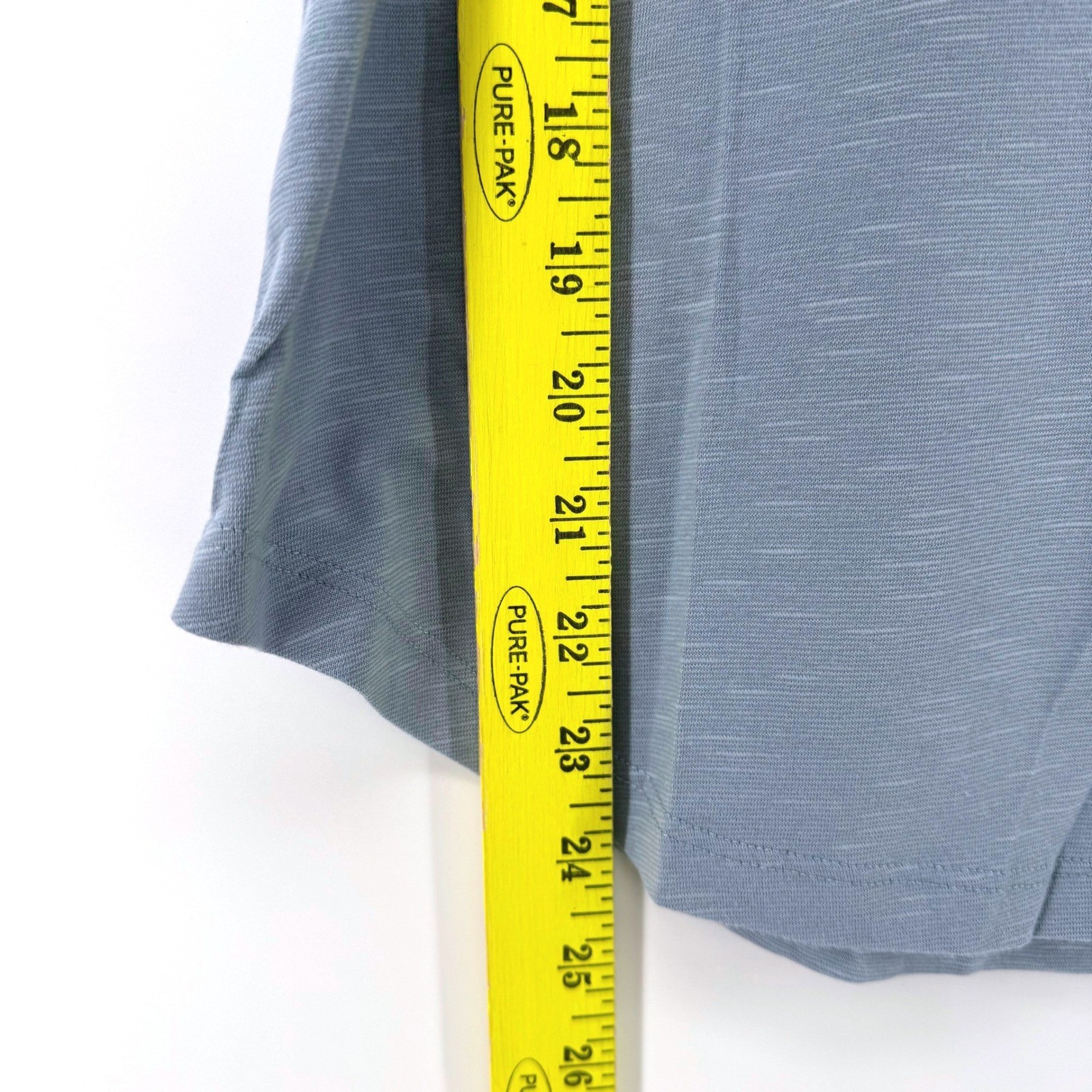 Toad&Co Ruffle Cap Short Sleev Top XS Light Blue Organic Cotton Tencel Slub Knit