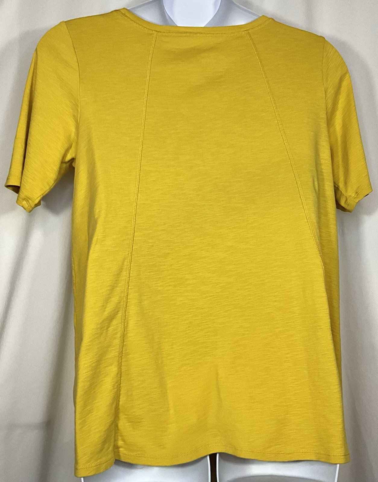 J. Jill Pima Seamed Elbow Sleeve Tunic Sz Lg Yellow Easy Care EUC