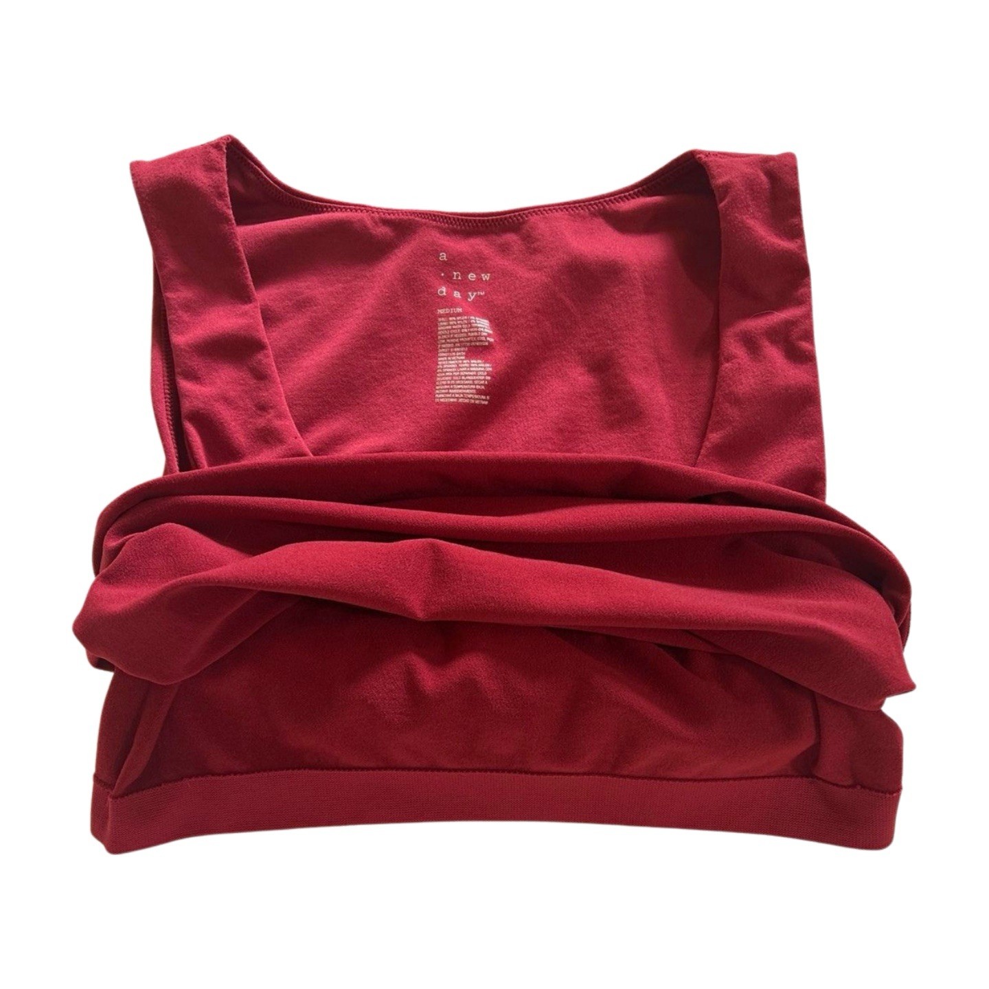 Nylon Spandex Seamless Scoop Neck Tank Dark Red A New Day Size M
