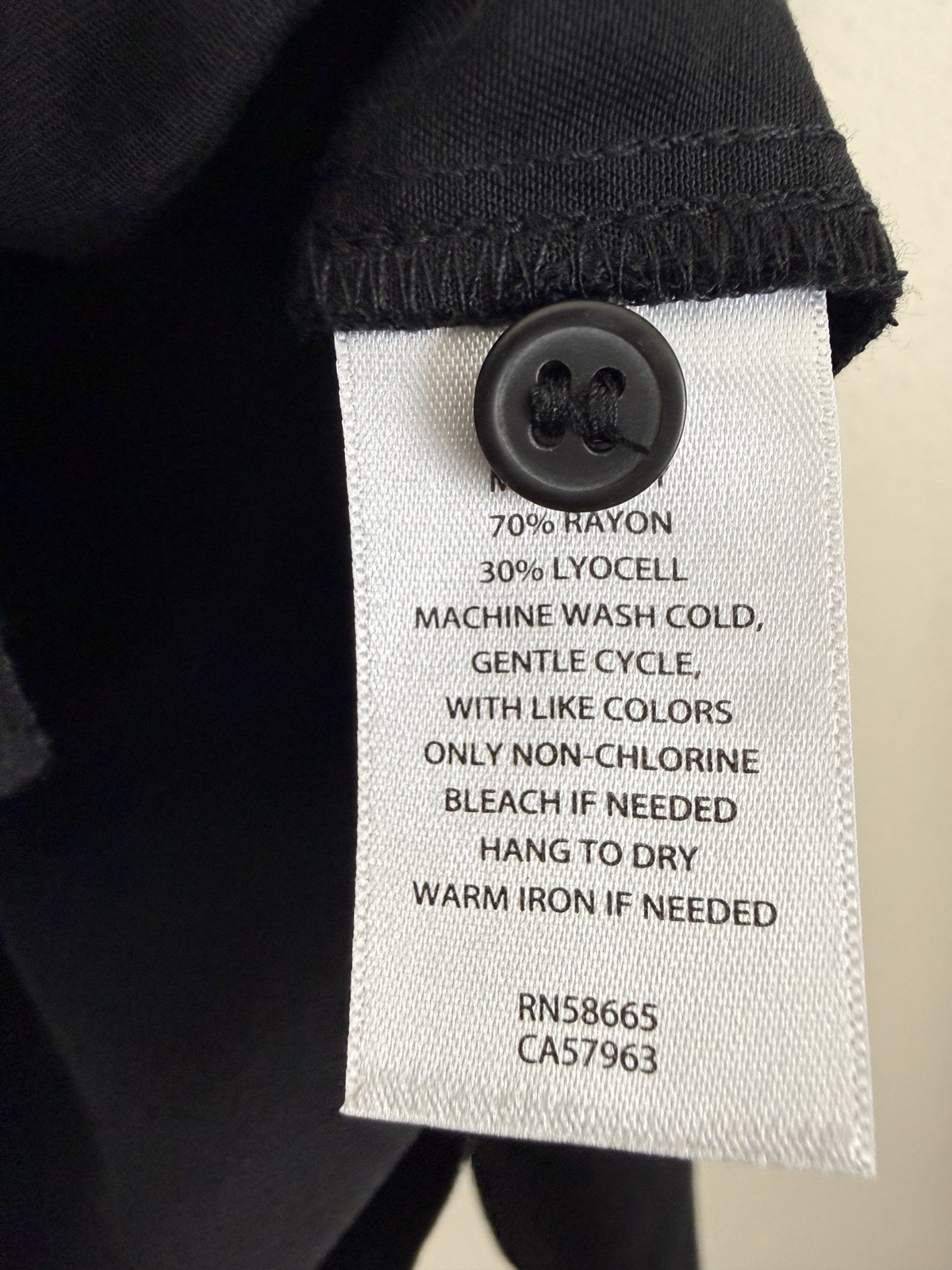 Open Edit Nordstrom Button Up Shirt Womens Sz S Black Rayon Lyocell Long Sleeve