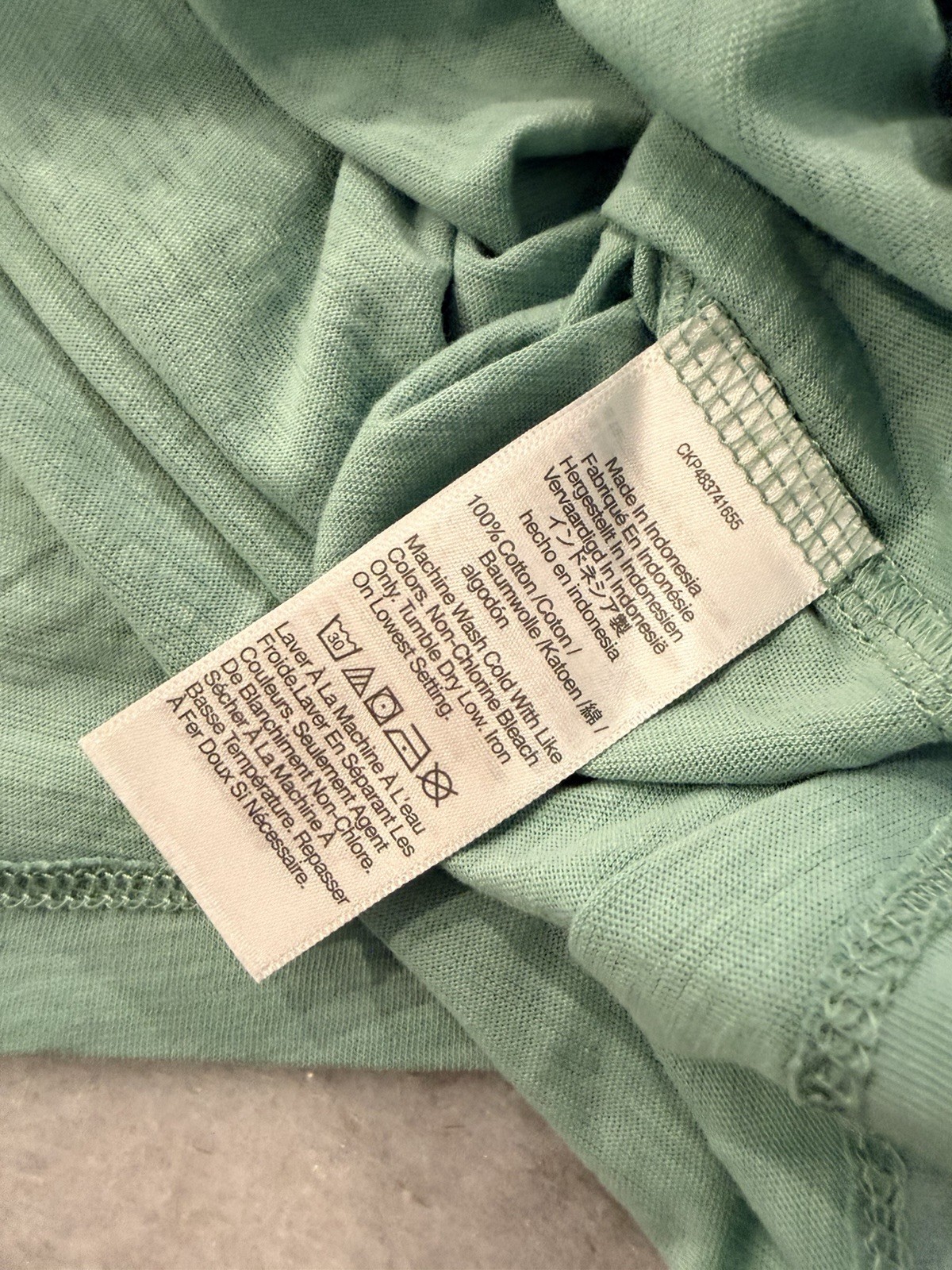 NWOT Madewell Size L Sage Green V Neck Short Sleeve Slub Cotton Tee Shirt