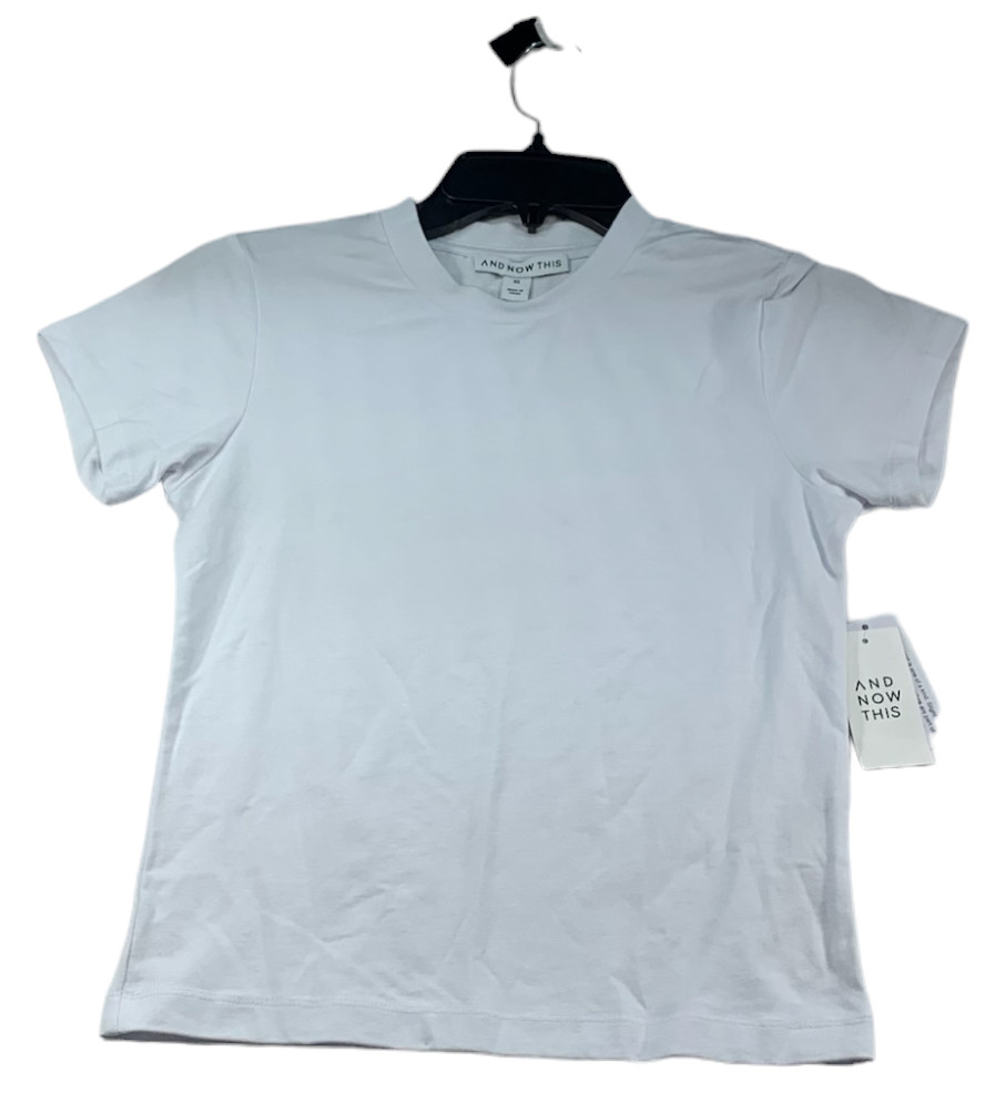 And Now This Shirt Womens size XS White Short Sleeve Tee Cotton Stretch New