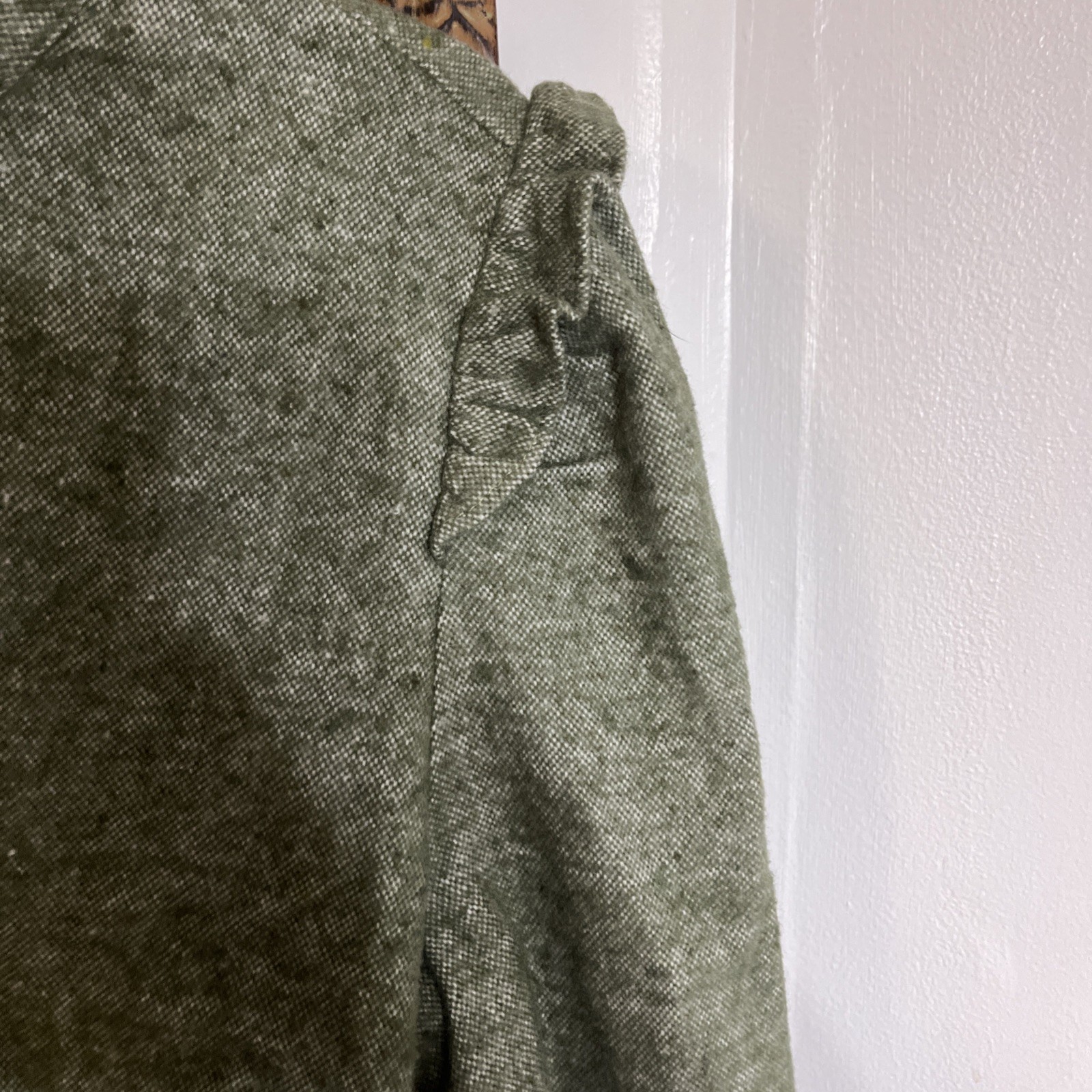 FRNCH women green Melinda Cotton/Linen blend Blouse Made In Paris Size Medium