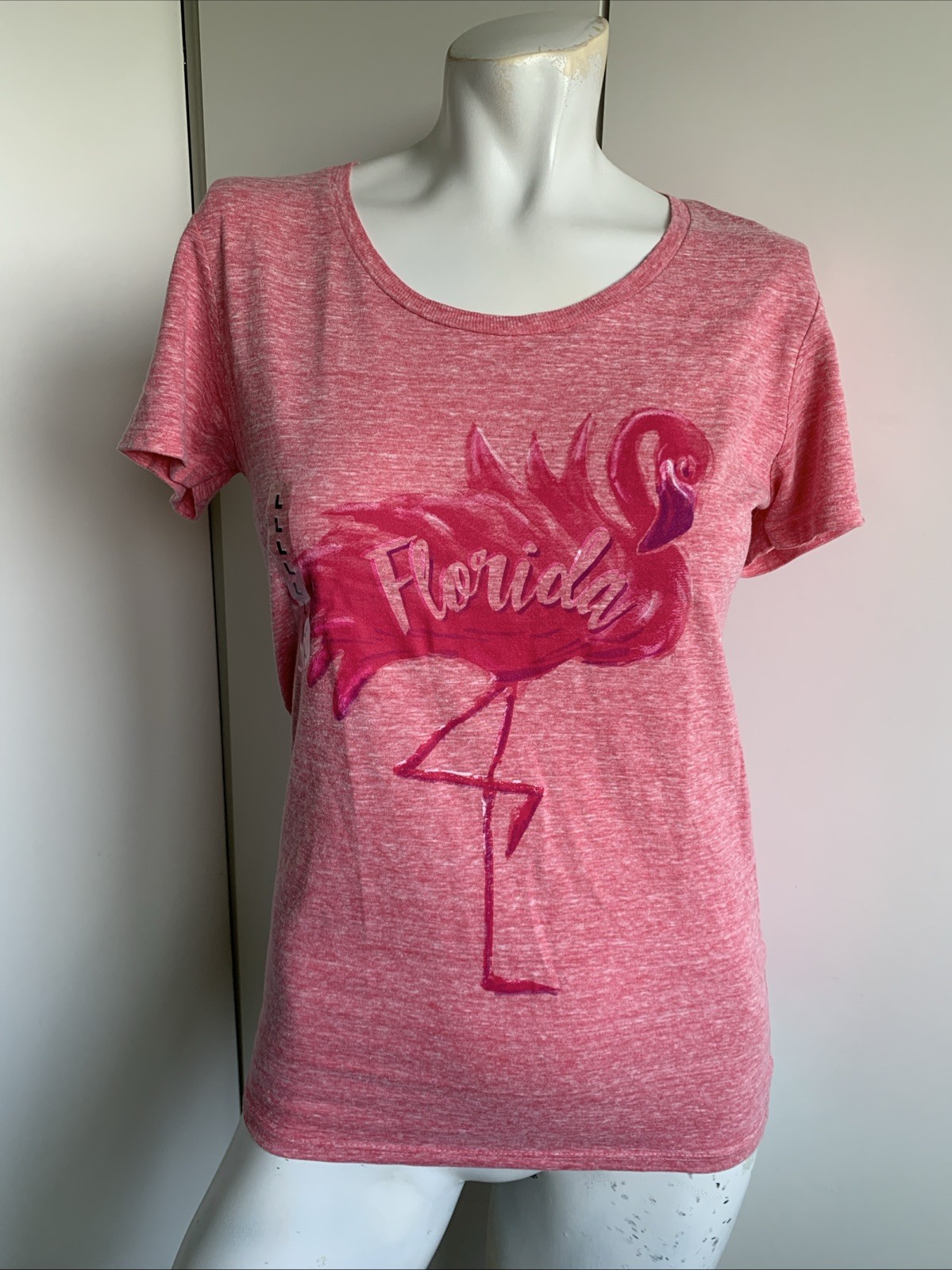 *NWT* Women’s size Large pink Flamingo scoop neck T-shirt Florida