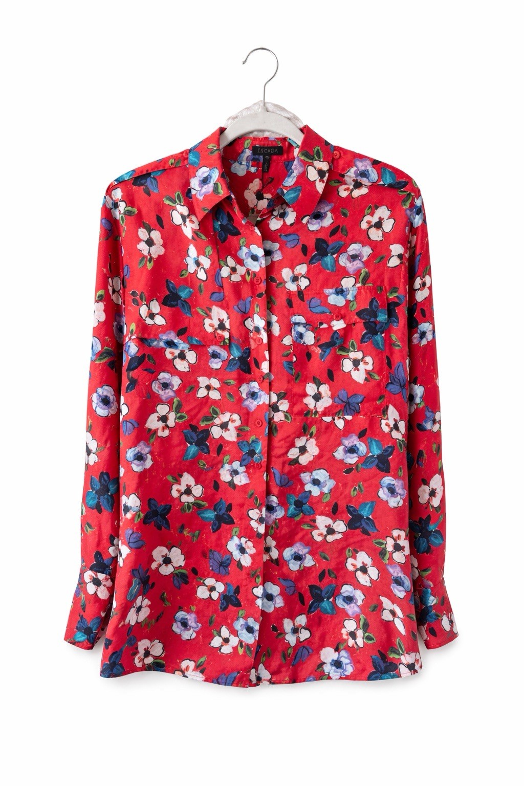 ESCADA Resort 2019 Floral Silk Blouse Oversized Women’s Sz 36 US 4-6 New
