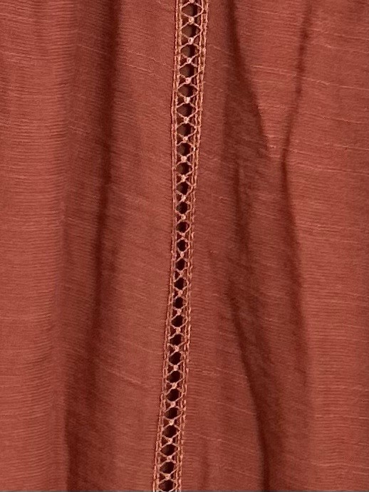 Figueroa & Flower Orange Lace Crochet Embroidered Cut Out Blouse Size Medium