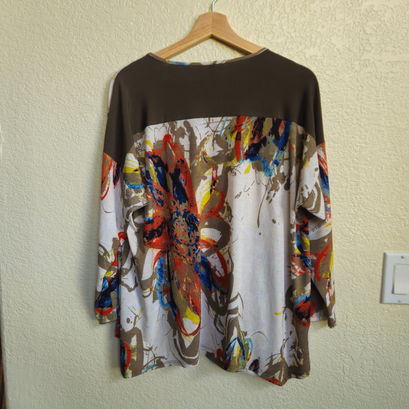 IC Bonnie K Abstract Splatter Tunic Top Small Avant Garde Whimsical Academia