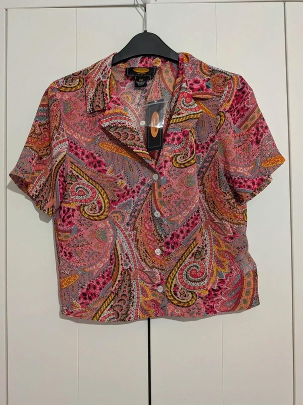 Brand New Urban Outfitters Shirt Size Medium Pink Paisley Mesh Top RRP £36