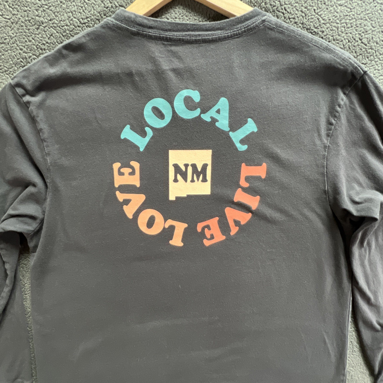 State Of Mine New Mexico Local Live Love Gray Long Sleeve Shirt
