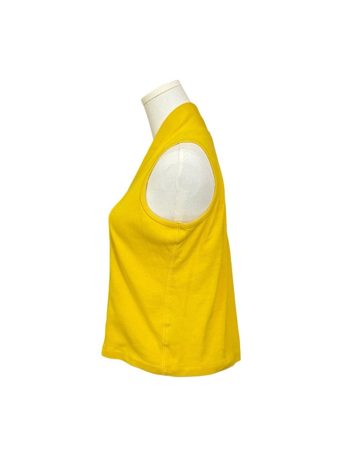 Rafaella Womens Large Golden Yellow Cotton Sleeveless V Neck Knit Top 2012