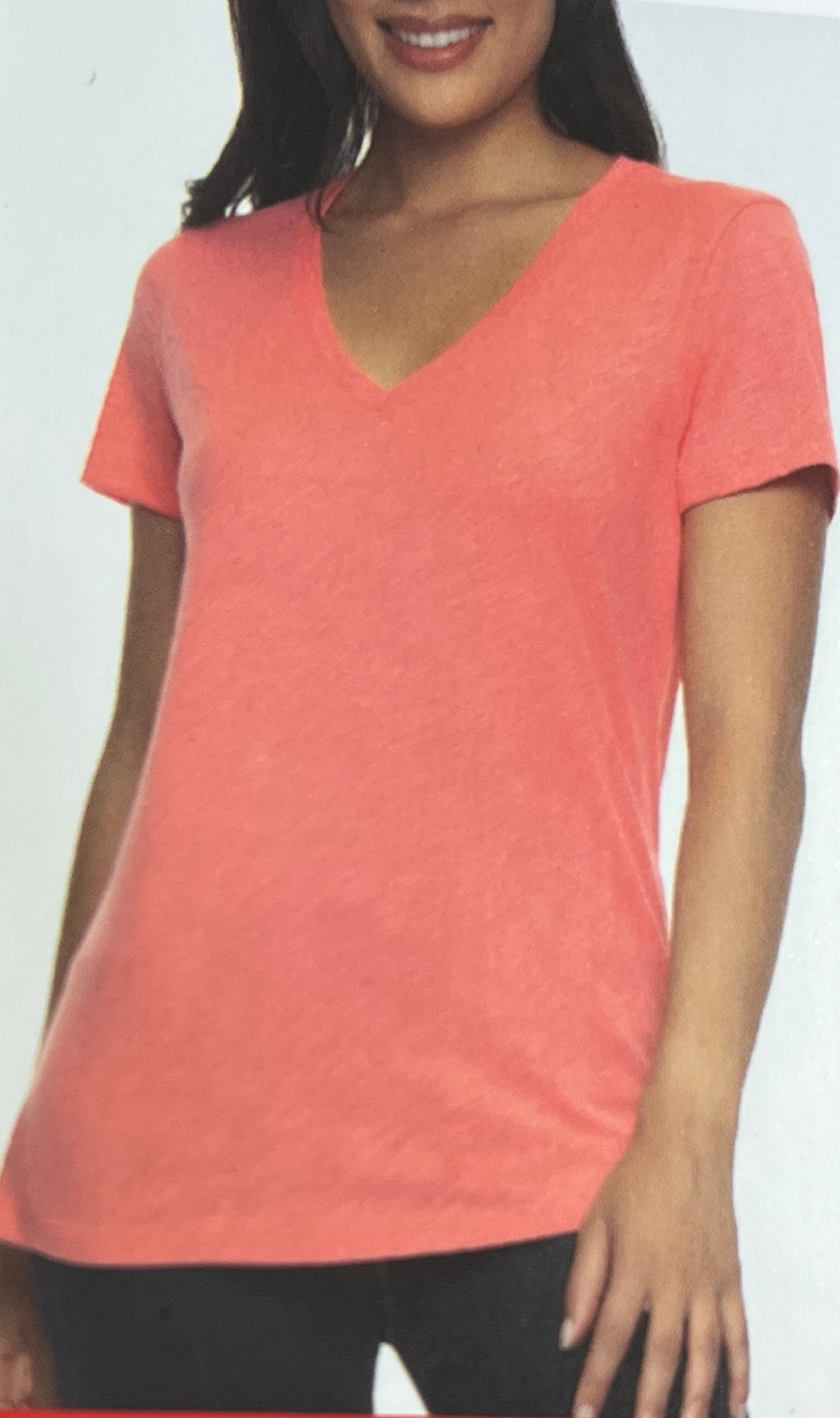 Felina Ladies’ V-Neck Short Sleeve Slub T-Shirt