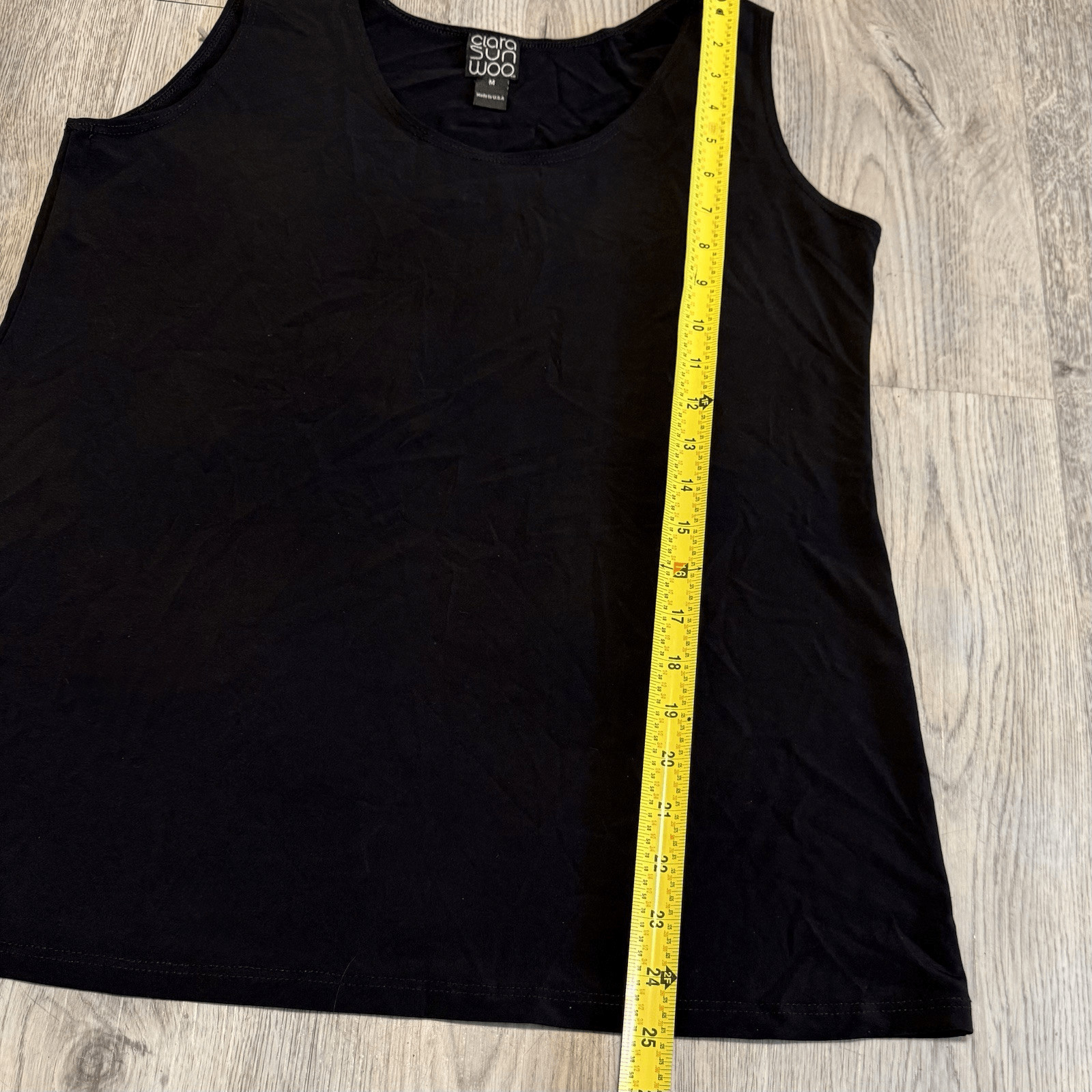 CLARA SUN WOO Size M Black Sleeveless Tank Top Stretch Minimalist Modern
