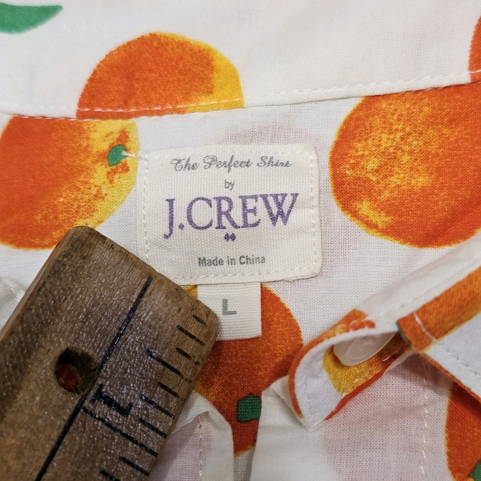 J.Crew Perfect Shirt Womens Orange Fruit Print Cotton Button Up
