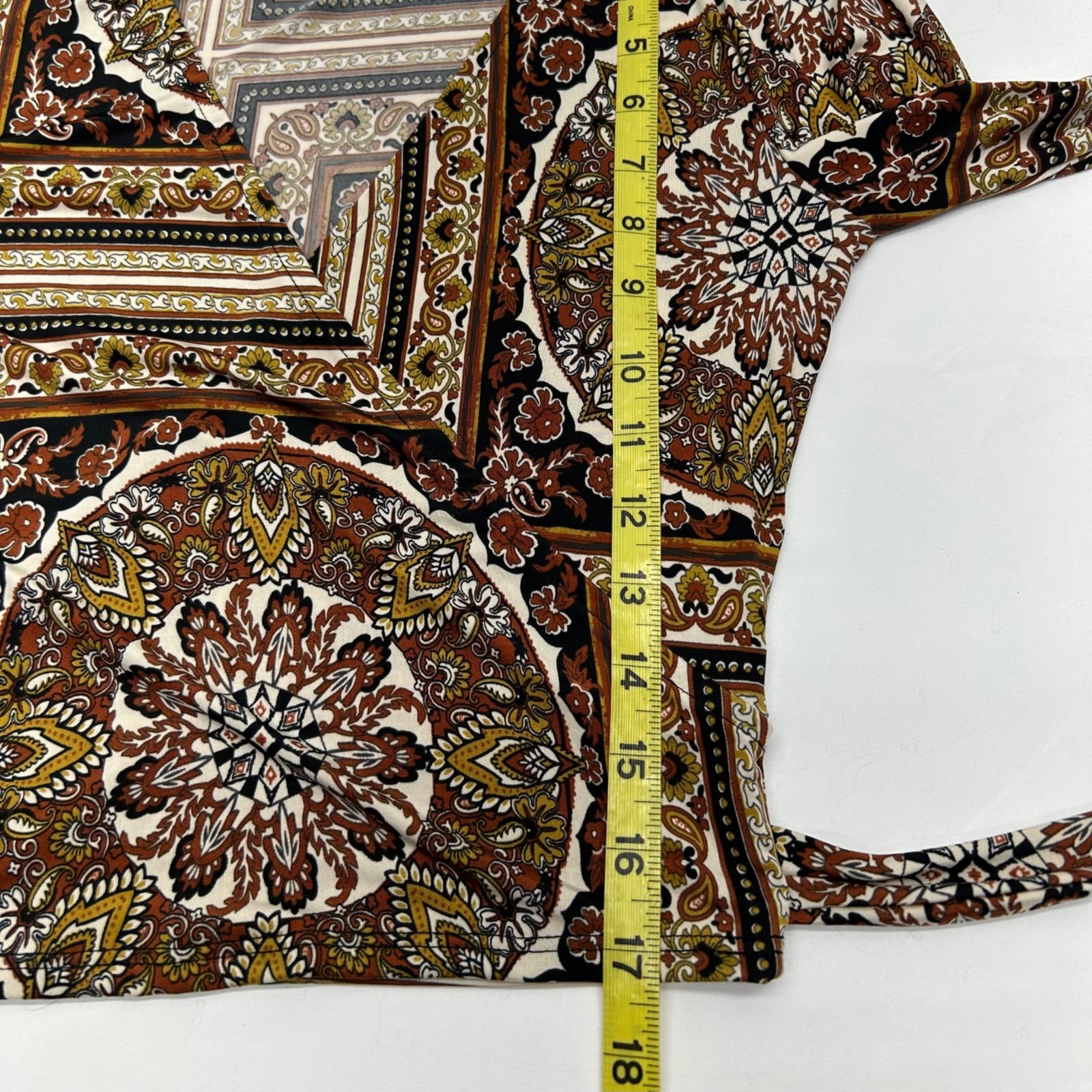 Boho Paisley Print Wrap Top With Bell Sleeves & Tie Back By Windsor S