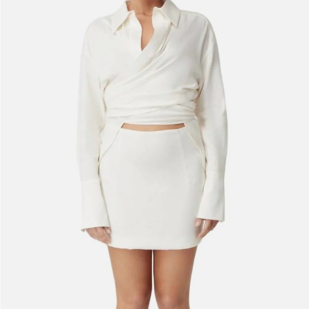 GAUGE 81 Sabinas Linen Wrap Shirt in white
