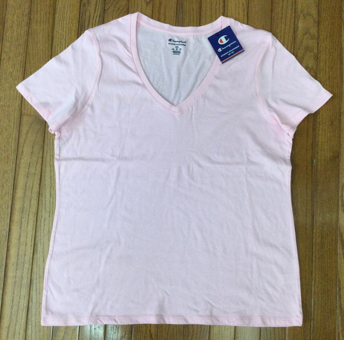 New Champion Pink V-neck Tee T-shirt Top Blouse Size 2XL Free Shipping