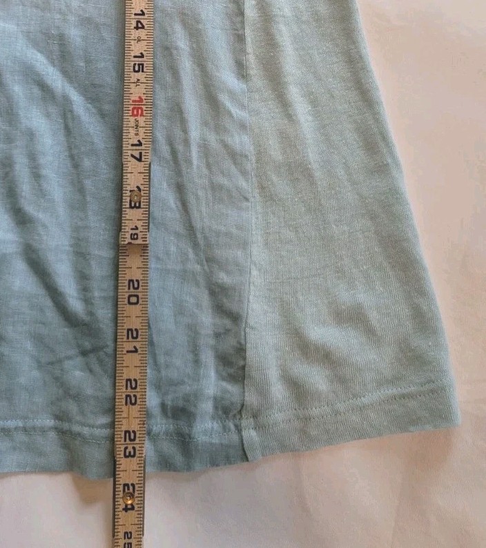 J. Jill Love Linen Blue 100% Linen Top M Petite Coastal Minimalist Effortless