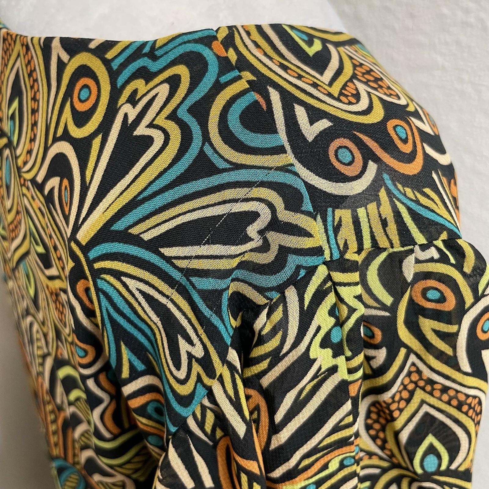 Bob Mackie Wearable Art Black Colorful Maximalist Dolman Butterfly Blouse sz XL